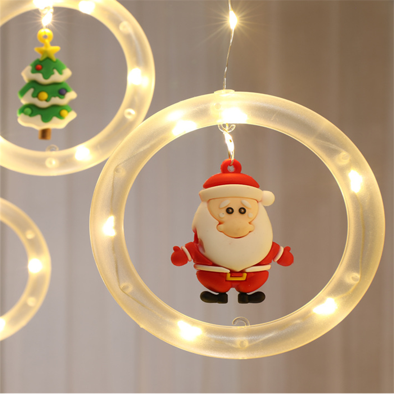 🎄🎄🎄 Decoración Navidad 2022 - Cortina de luces Led con luminosos Aros Animados con Motivos Navideños - CONTRAENTREGA