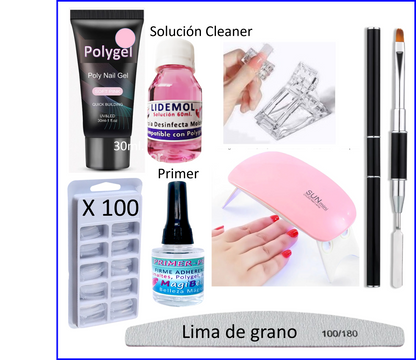 Kit de Polygel Acrygel para Extensiones de Uñas x8 Piezas