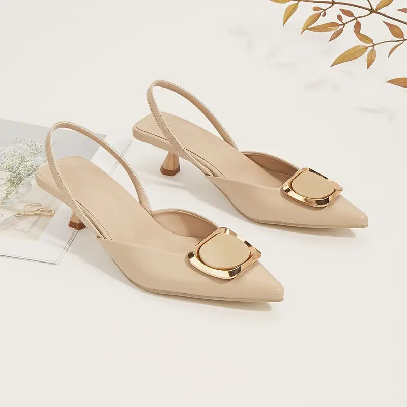 ✨ zapatos SLINGBACKS de tacón bajo. Elegantes, a la moda, cómodos. Opción de verificar el contenido antes de pagar.