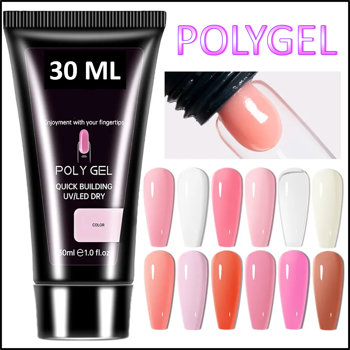 Kit de Polygel Acrygel para Extensiones de Uñas x8 Piezas