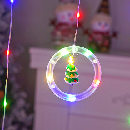 🎄🎄🎄 Decoración Navidad 2022 - Cortina de luces Led con luminosos Aros Animados con Motivos Navideños - CONTRAENTREGA